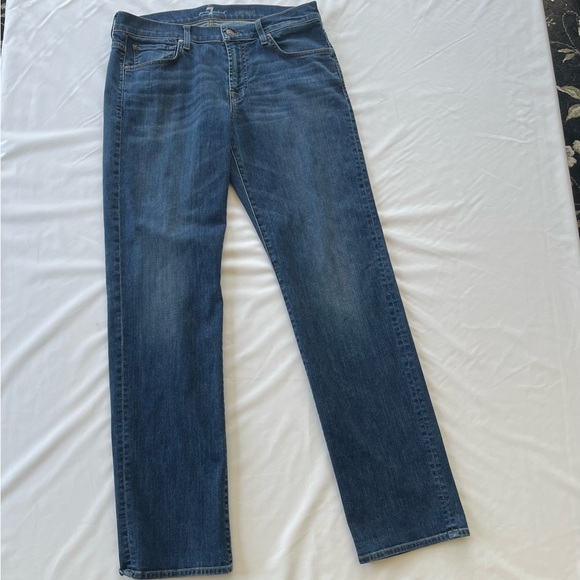 7 For All Mankind Men's Carsen Indigo Straight Jeans 33 x 32 - Picture 2 of 6